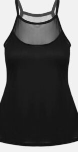 Zanzea Black Tank Top with Sheer  Illusion Upper Size 5XL